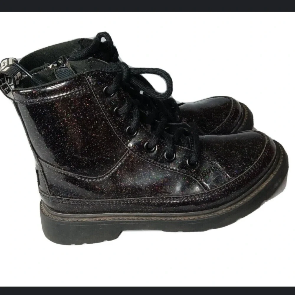 Uggs girls Black Glitter Combat Boots‎